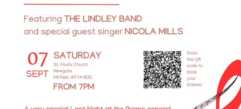 Evening Concert with Nicola Mills.  7pm Saturday 7th September. St Pauls Church Mirfield